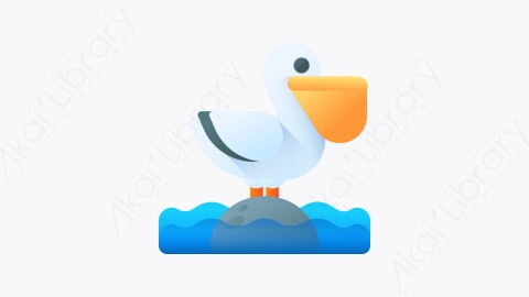 图片素材-019-鹈鹕pelican扁平卡通海洋元素图标