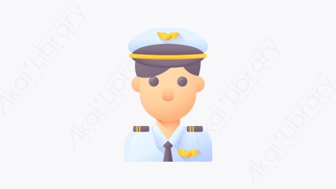 图片素材-019-飞行员pilot扁平卡通机场元素图标
