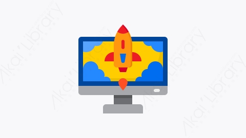 图片素材-019-火箭发射rocket_launch扁平卡通营销元素图标