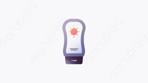 图片素材-019-防晒霜sunscreen扁平卡通潜水设备图标