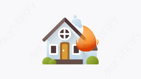 图片素材-020-燃烧室burninghouse扁平卡通房地产元素图标