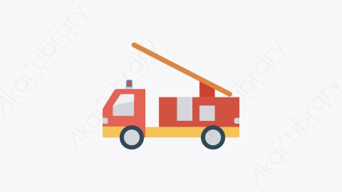 图片素材-020-消防车firetruck扁平卡通交通工具图标元素