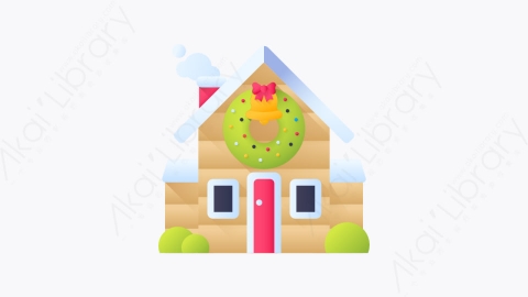 图片素材-020-住宅house扁平卡通冬季元素图标