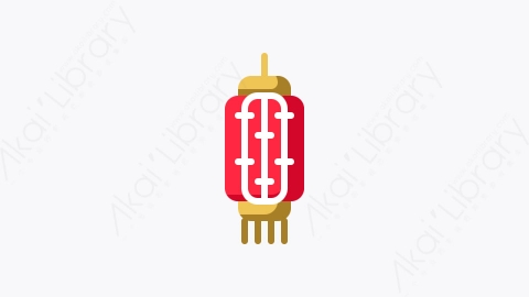图片素材-020-提灯lantern扁平卡通农历新年图标