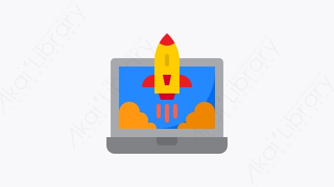 图片素材-020-发射launch扁平卡通营销和SEO元素图标