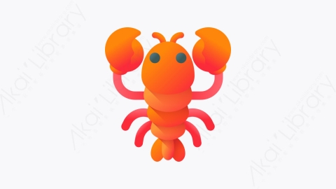 图片素材-020-龙虾lobster扁平卡通海洋元素图标