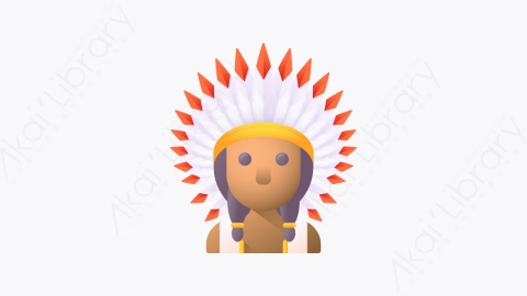 图片素材-020-美洲土著native_american扁平卡通狂野西部元素图标
