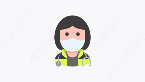 图片素材-020-医护人员paramedic扁平卡通Covid头像元素图标