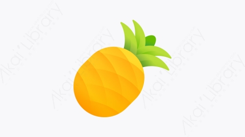 图片素材-020-菠萝pineapple扁平卡通暑假元素图标