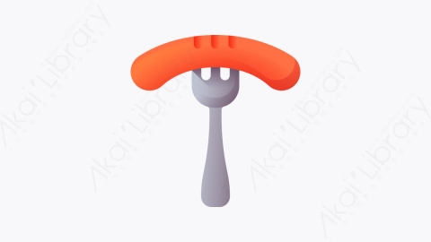 图片素材-020-香肠sausage扁平卡通生日元素图标