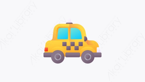 图片素材-020-出租车taxicab扁平卡通城市元素图标