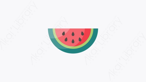 图片素材-020-西瓜watermelon扁平卡通夏季海滩元素图标