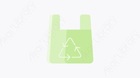 图片素材-021-回收塑料袋Recycled_Plastic_Bag扁平卡通生态元素图标