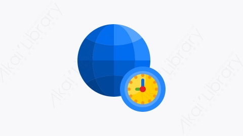 图片素材-021-全球global扁平卡通时间时钟钟表元素图标