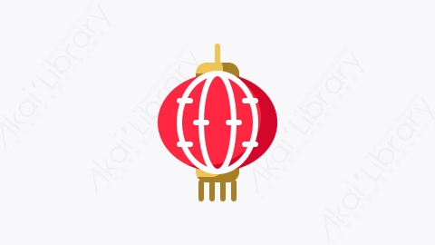 图片素材-021-提灯lantern扁平卡通农历新年图标