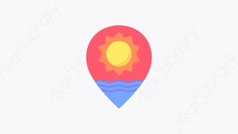 图片素材-021-定位销location_pin扁平卡通海洋沙滩元素图标
