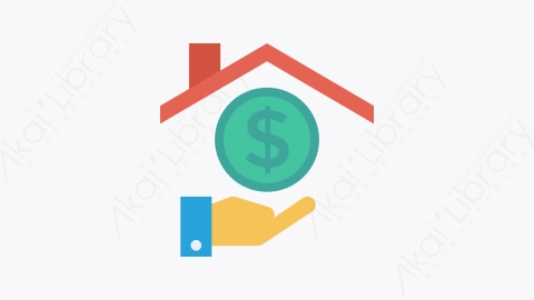 图片素材-021-抵押mortgage扁平卡通银行和商务金融业图标元素