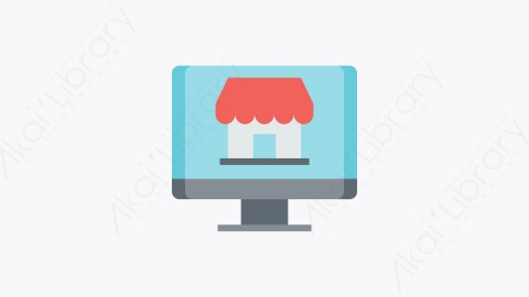 图片素材-021-网上商店online_shop扁平卡通购物和电子商务元素图标