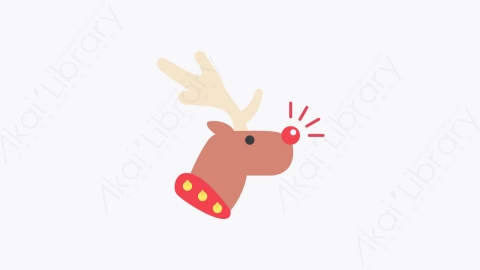 图片素材-021-驯鹿reindeer扁平卡通圣诞节元素图标