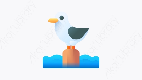 图片素材-021-海鸥seagull扁平卡通海洋元素图标
