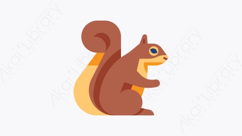 图片素材-021-松鼠squirrel扁平卡通秋天的元素图标
