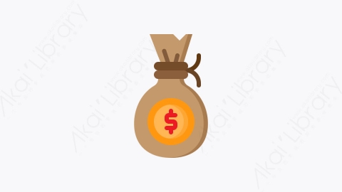 图片素材-022-钱袋money_bag扁平卡通银行元素图标