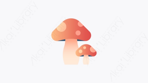 图片素材-022-蘑菇mushroom扁平卡通露营图标