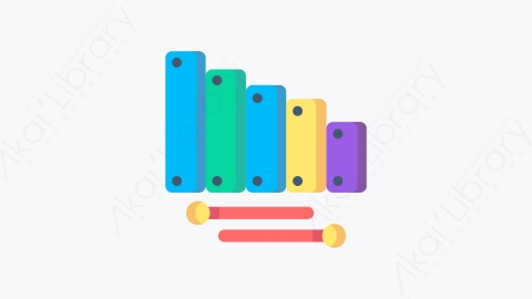 图片素材-022-木琴xylophone扁平卡通玩具元素图标