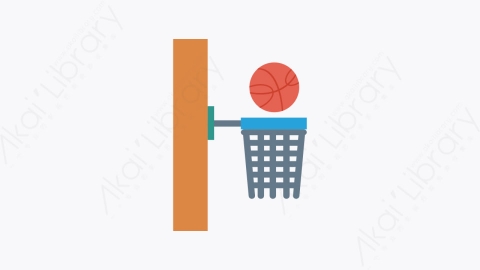 图片素材-0227-篮球basketball卡通扁平体育与健身元素图标
