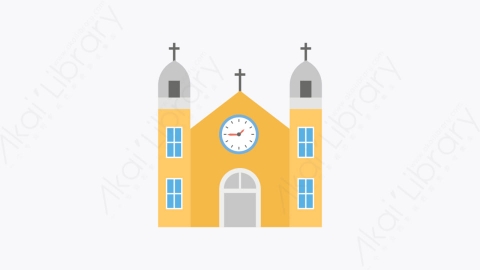 图片素材-023-教堂church扁平卡通城市地图图标