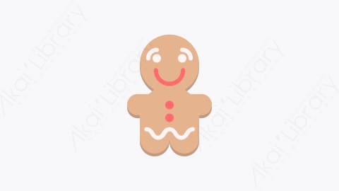 图片素材-023-姜饼男gingerbread_man扁平卡通圣诞节元素图标