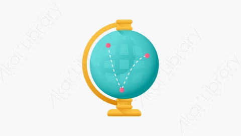 图片素材-023-地球仪globe扁平卡通文具元素图标