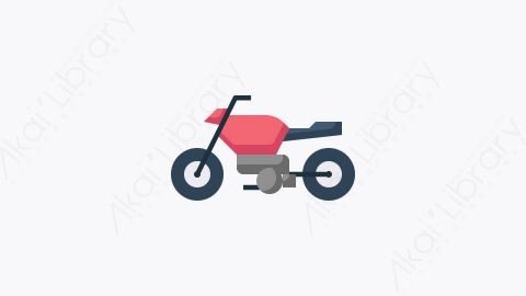 图片素材-023-摩托车motorbike扁平卡通交通图标