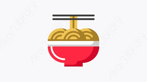 图片素材-023-面条noodles扁平卡通农历新年图标
