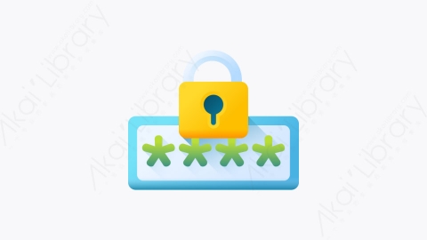 图片素材-023-密码password扁平卡通网络安全元素图标