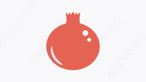图片素材-023-石榴pomegranate扁平卡通食物餐饮元素图标