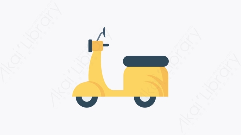 图片素材-023-滑板车-2scooter扁平卡通交通运输工具图标元素