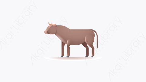 图片素材-024-公牛bull卡通动物元素图标