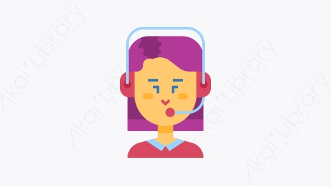 图片素材-024-客户服务代理customer_service_agent扁平卡通通信元素图标
