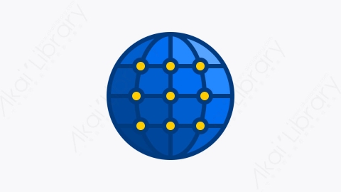 图片素材-024-全球网络global_network扁平卡通虚拟主机元素图标