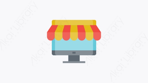 图片素材-024-网上商店online_shop扁平卡通购物和电子商务元素图标