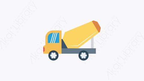 图片素材-024-油罐车tanktruck扁平卡通交通运输工具图标元素