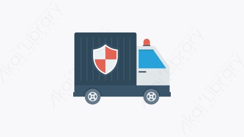 图片素材-024-卡车truck扁平卡通银行和商务金融业图标元素