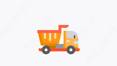 图片素材-024-卡车truck扁平卡通施工元素图标