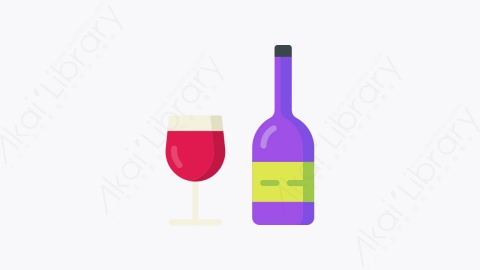 图片素材-024-葡萄酒wine扁平卡通秋天的元素图标