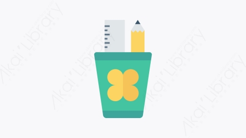 图片素材-0249-铅笔盒pencilcase卡通扁平商业和办公元素图标