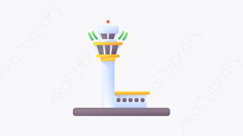 图片素材-025-控制塔control_tower扁平卡通机场元素图标
