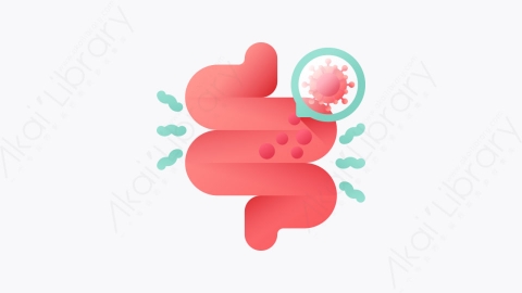 图片素材-025-腹泻diarrhea扁平卡通冠状病毒元素图标