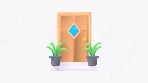 图片素材-025-门door扁平卡通家具元素图标