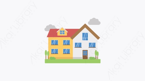 图片素材-025-农舍farmhouse扁平卡通房屋建筑图标